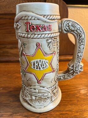 Vintage 1980s Budweiser Texas beer stein